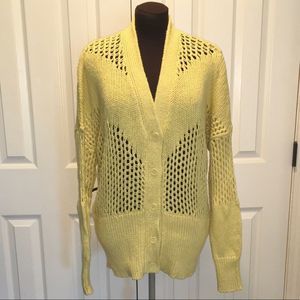 “Backyard cardigan” yellow chevron knit